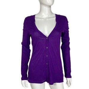 Old Navy Purple Deep V-Neck Lightweight Knit Cardigan